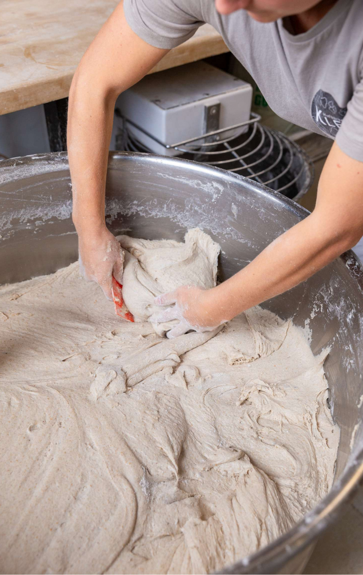 Teig wird geknetet